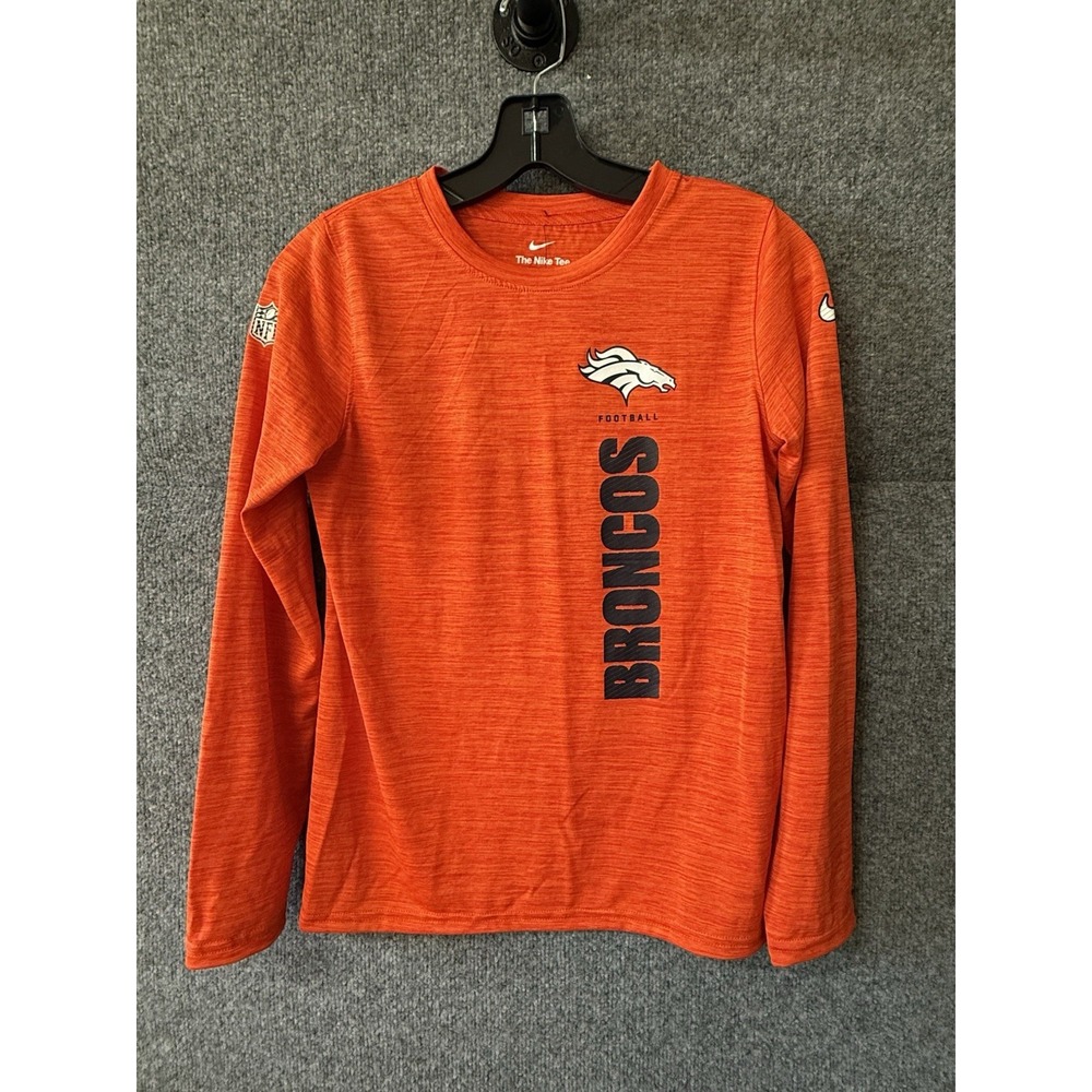 Denver Broncos YOUTH Nike Field Apparel Long Sleeve Shirt Medium 10-12 NWT‎ F32